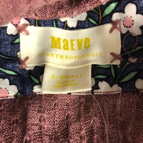 💛 XS 💛 NWT Anthro Sweater Ribbed Soft Cowl Neck Ruffled​ - Picture 3 of 6